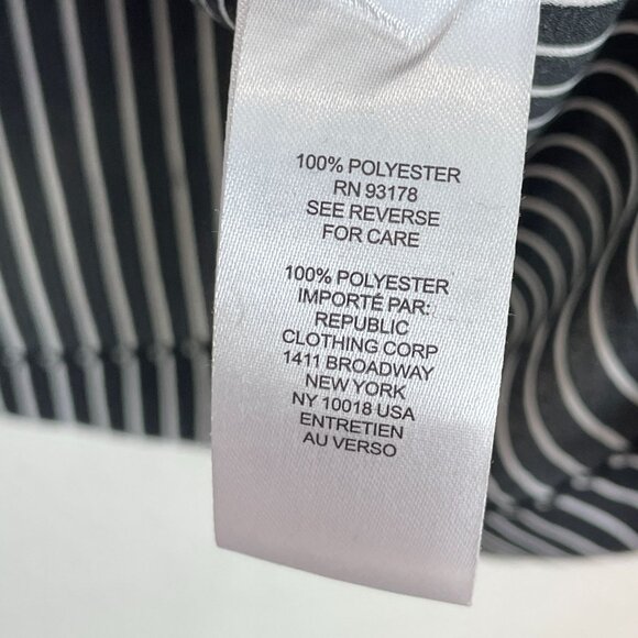 Tahari Woman Plus 2X Black White Striped Drape Front Blouse Long Sleeve Shirt - Picture 4 of 9